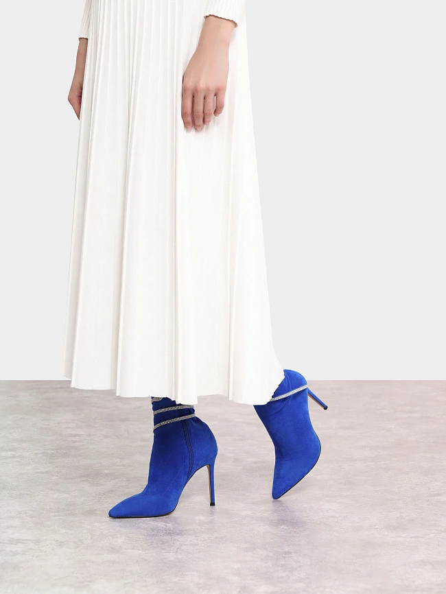 Полусапоги женские демисезонные, цвет синий, искусственный велюр 1398947 | 7