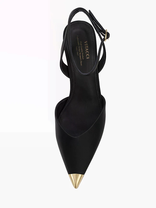 Туфли женские летние, цвет черный, натуральная кожа 17VC221 | 4