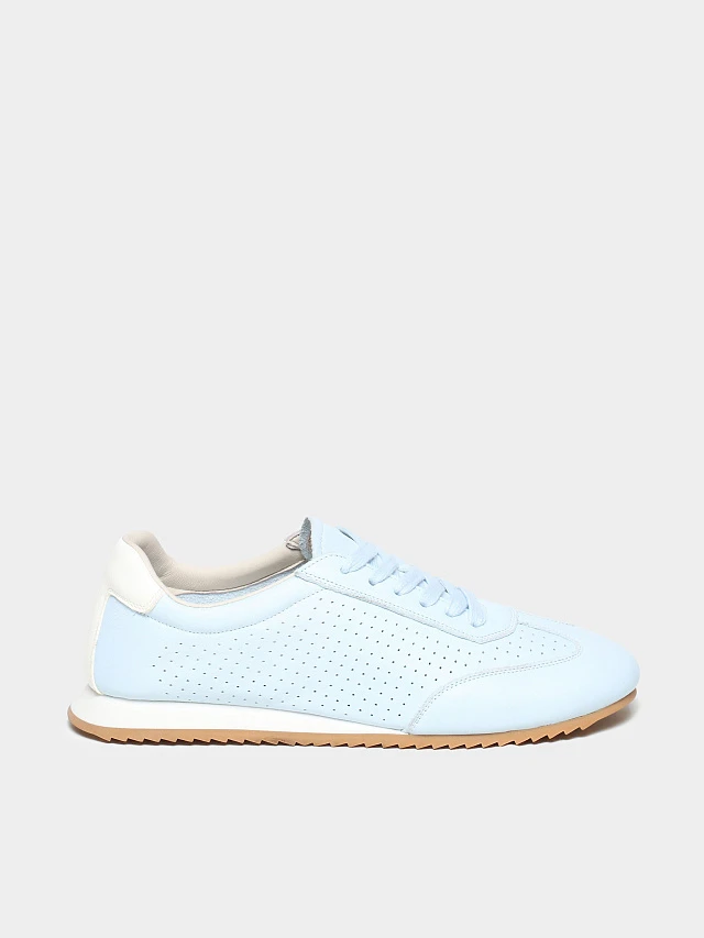 Кроссовки женские летние, цвет голубой, натуральная кожа 7210574 | 1