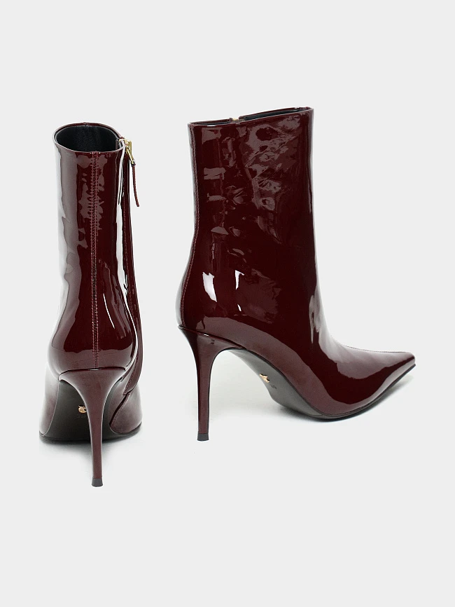 Полусапоги женские демисезонные, цвет бордовый, натуральная лаковая кожа 1494513 | 4