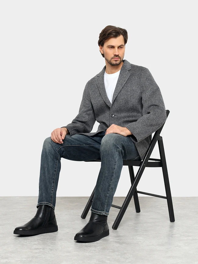 Полусапоги мужские зимние, цвет черный, натуральная кожа M254259M | 10