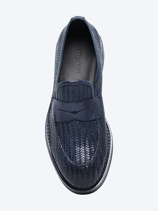 Лоферы мужские всесезонные, цвет синий, натуральная кожа M1022265 | 4