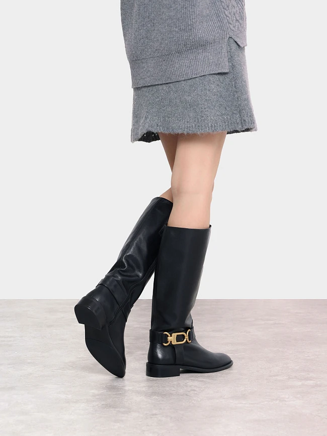 Сапоги женские демисезонные, цвет черный, натуральная кожа 1493648 | 9