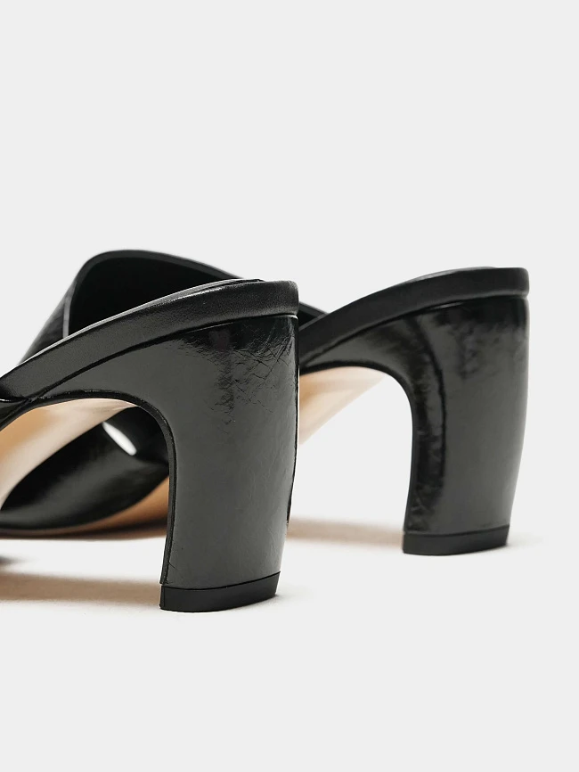 Сабо женские летние, цвет черный, натуральная масляная кожа 1731351 | 5