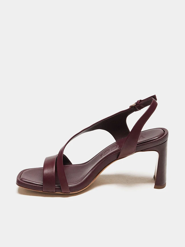 Босоножки женские летние, цвет бордовый, натуральная кожа 1495084 | 9
