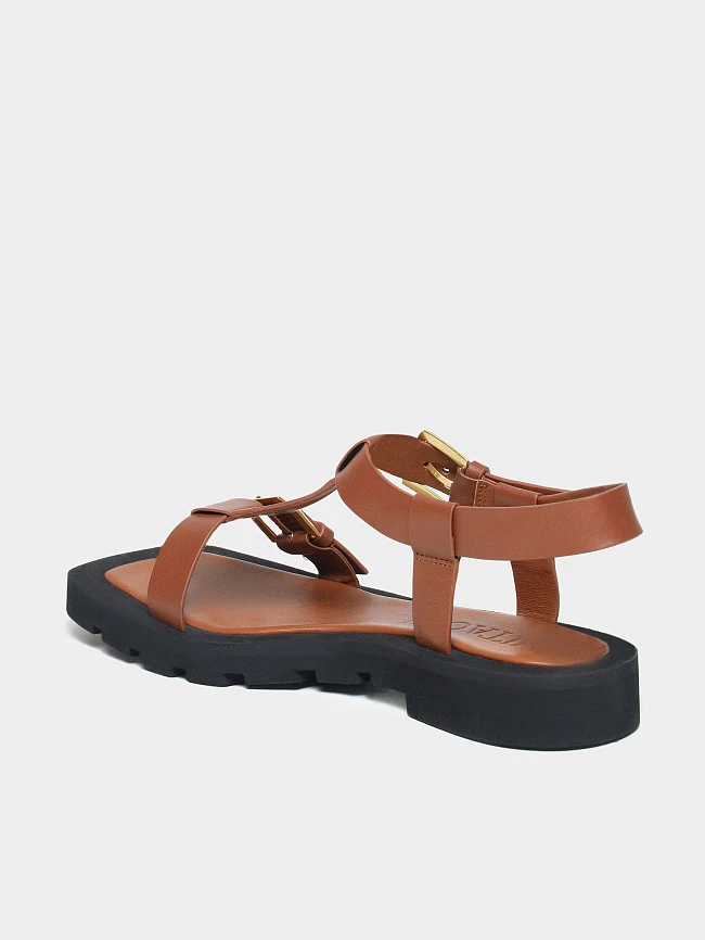 Сандалии женские летние, цвет рыжий, натуральная кожа 1495073 | 3