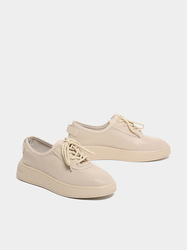 Полуботинки женские всесезонные, цвет бежевый, натуральная кожа и полимерные материалы 6810042 | 3