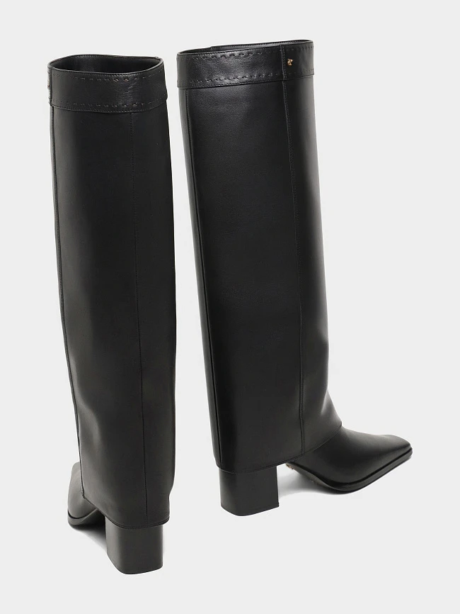 Сапоги женские демисезонные, цвет черный, натуральная кожа 1494748 | 4