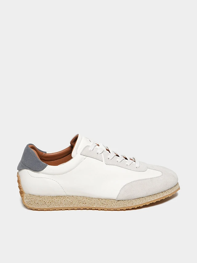 Кроссовки мужские демисезон; лето;, цвет белый, натуральная кожа/натуральный спилок M1782701 | 1