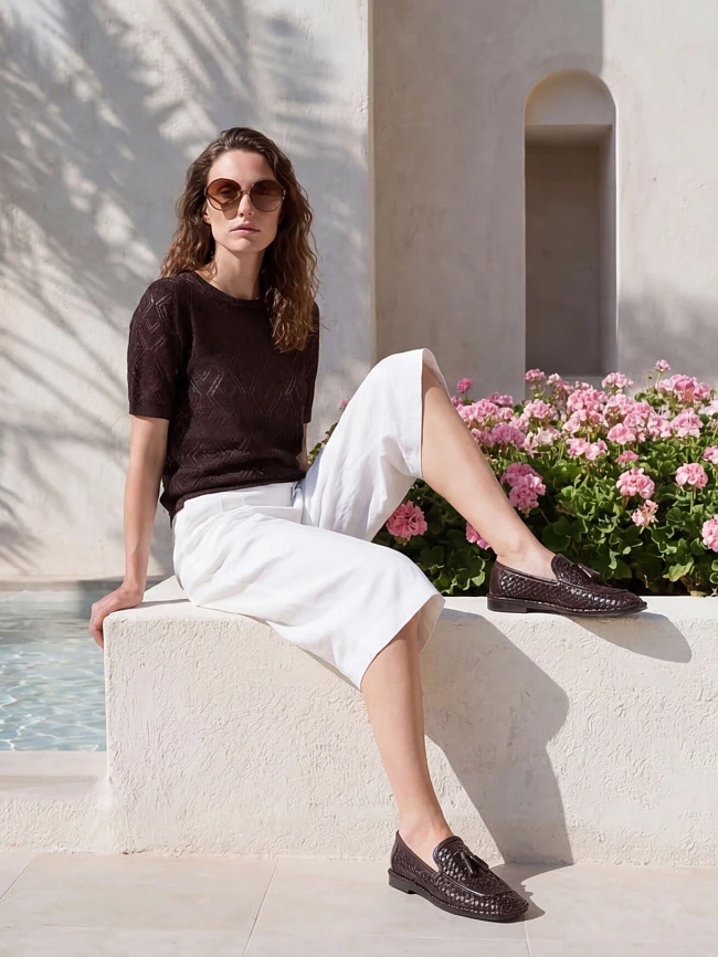 Лоферы женские всесезонные, цвет коричневый, натуральная кожа 1821793 | 9