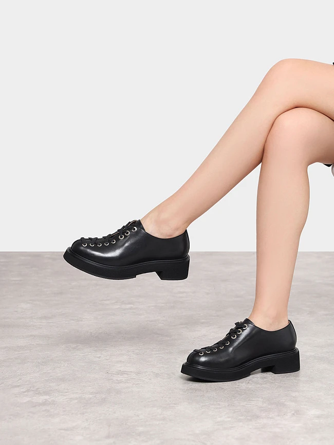 Полуботинки женские всесезонные, цвет черный, натуральная кожа 1821110-1 | 9