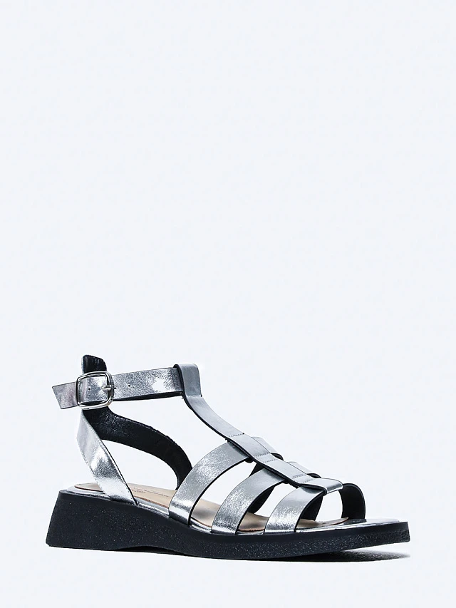 Сандалии женские летние, цвет серебряный, искусственная кожа 1849820 | 1
