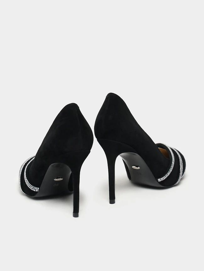 Туфли женские всесезонные, цвет черный, натуральный велюр 494858 | 4