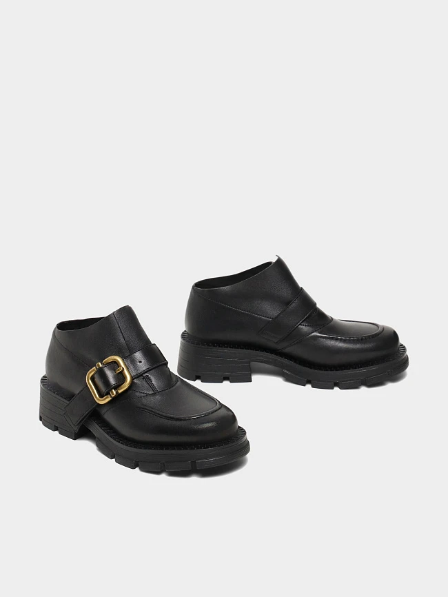 Полуботинки женские всесезонные, цвет черный, натуральная кожа 1731213 | 2