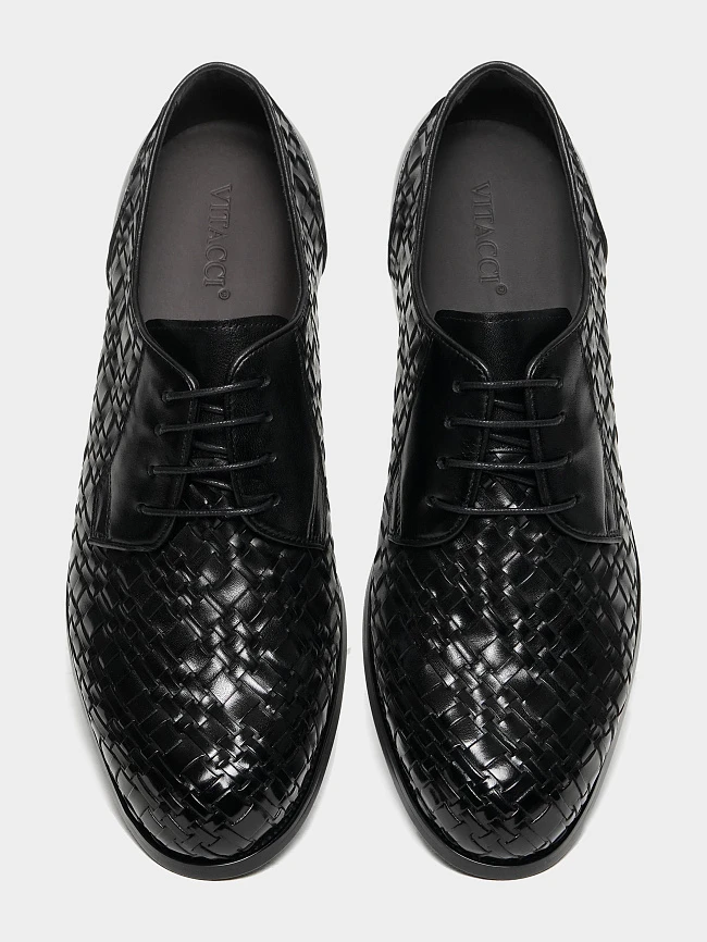 Полуботинки мужские всесезонные, цвет черный, натуральная кожа M262211 | 4