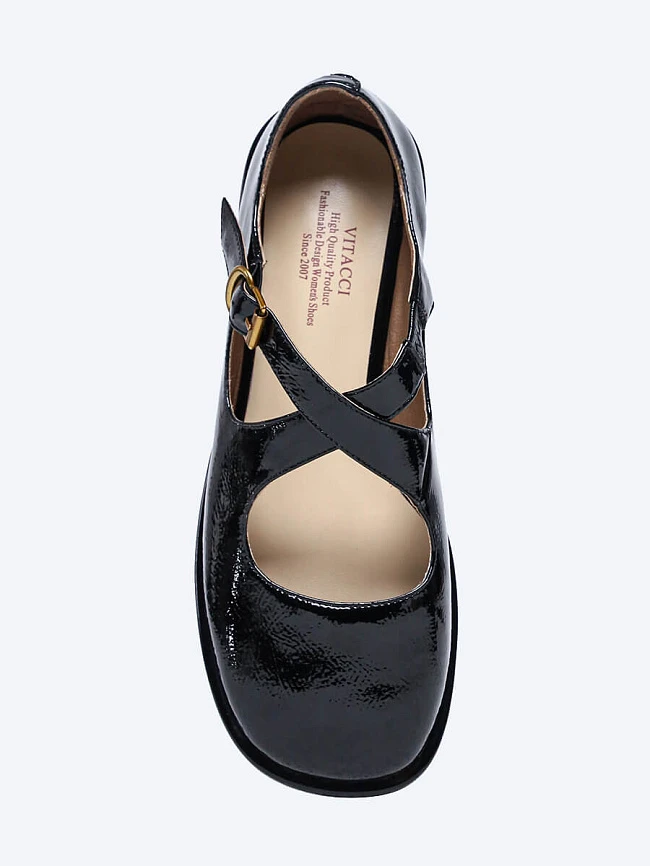 Балетки женские всесезонные, цвет черный, натуральная кожа и полимерные материалы 1849722 | 4