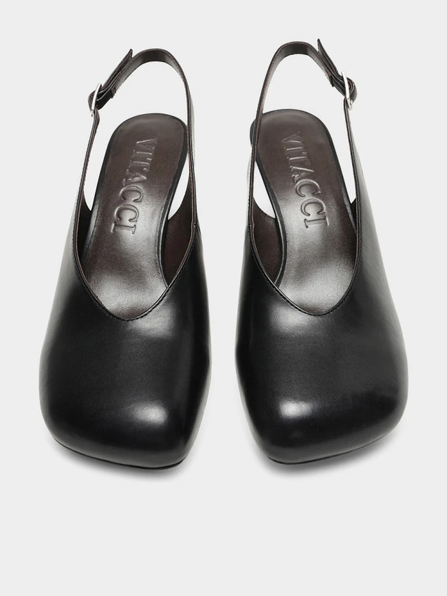 Туфли женские летние, цвет черный, натуральная кожа 1731319 | 4