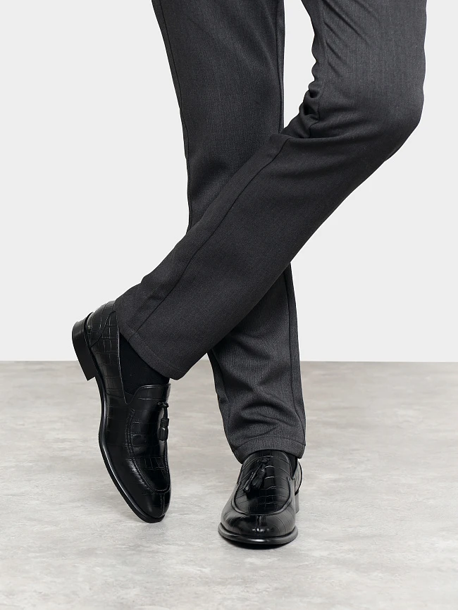 Лоферы мужские всесезонные, цвет черный, натуральная кожа M1022959 | 9