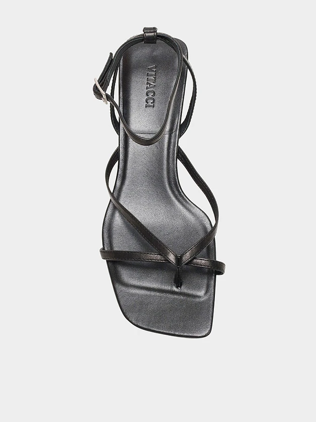 Босоножки женские летние, цвет черный, натуральная кожа 1731384 | 4