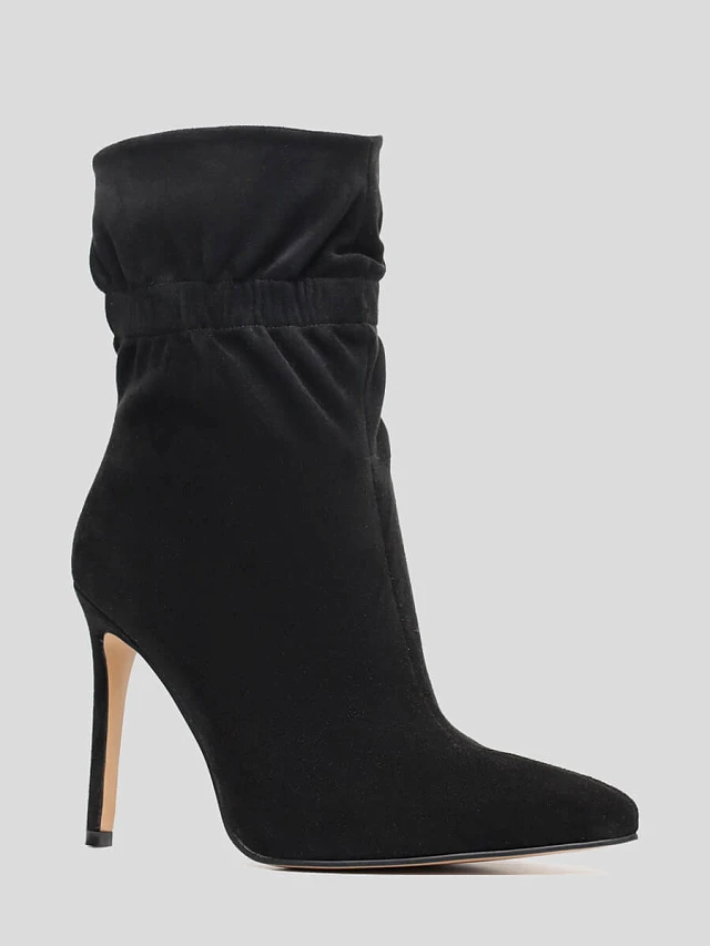 Полусапоги женские демисезонные, цвет черный, искусственный велюр 1398906 | 1