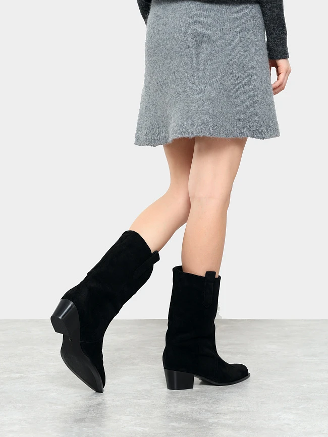 Сапоги женские зимние, цвет черный, натуральный спилок 642300M | 8