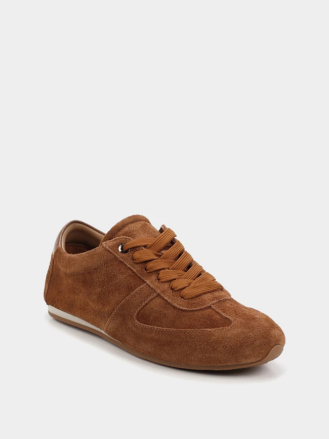 Кеды женские демисезонные, цвет рыжий, натуральный спилок 1013690P | 2