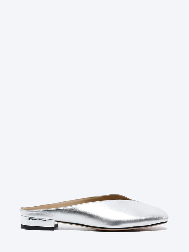 Мюли женские летние, цвет серебряный, натуральная кожа и полимерные материалы 1848589P | 2