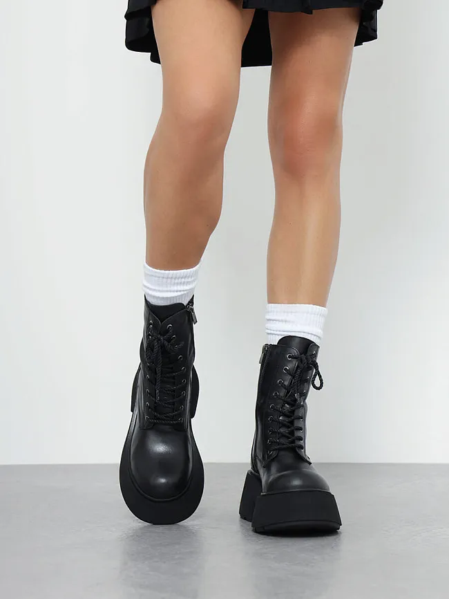 Ботинки женские демисезонные, цвет черный, натуральная кожа 887059 | 11