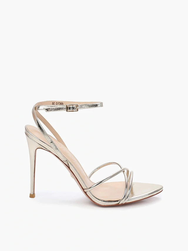 Босоножки женские летние, цвет золотой, натуральная кожа 496712 | 1