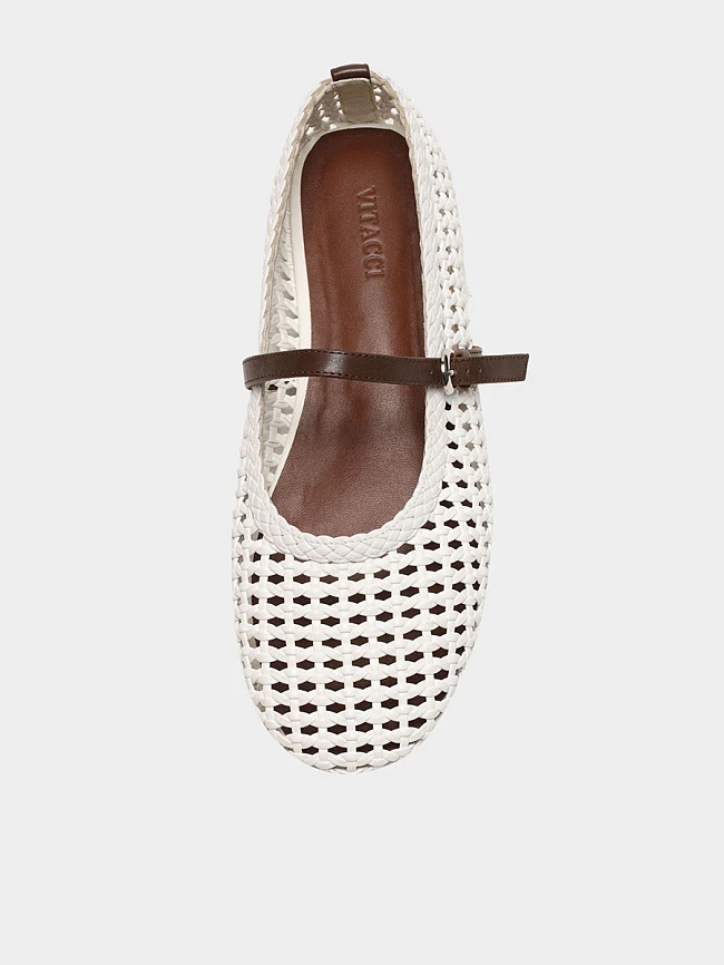 Балетки женские летние, цвет белый, искусственная кожа/натуральная кожа 17VC519 | 4