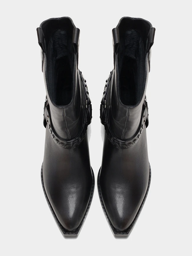 Сапоги женские демисезонные, цвет черный, натуральная кожа 642304 | 5