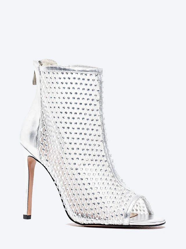 Ботильоны женские летние, цвет серебряный, искусственная кожа 1849965 | 1