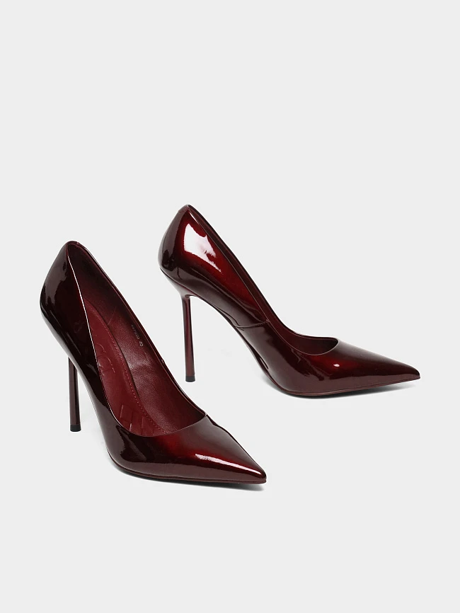 Туфли женские всесезонные, цвет бордовый, натуральная лаковая кожа 497020 | 3