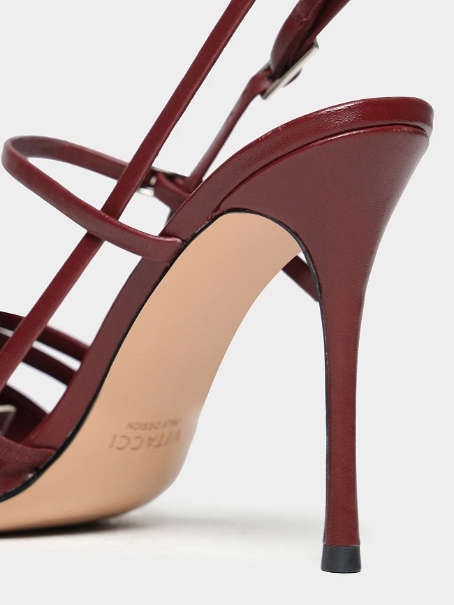 Туфли женские летние, цвет бордовый, натуральная кожа 497716 | 5