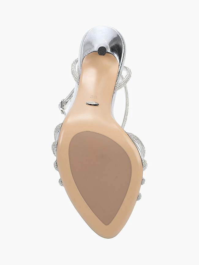 Босоножки женские летние, цвет серебряный, натуральный наплак 944063 | 5