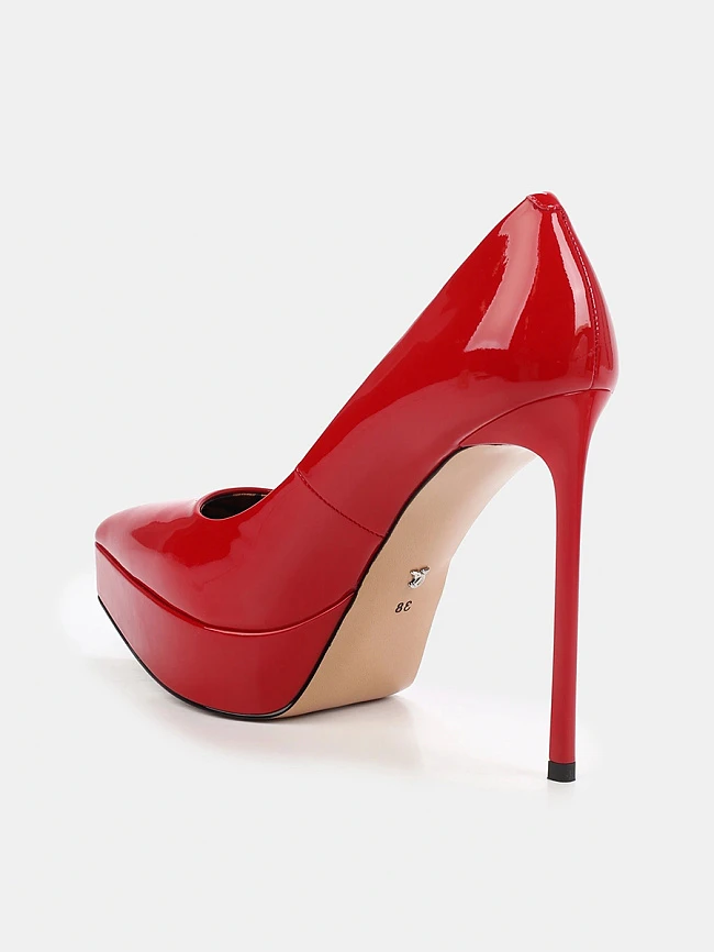 Туфли женские всесезонные, цвет красный, натуральная лаковая кожа 496271 | 3