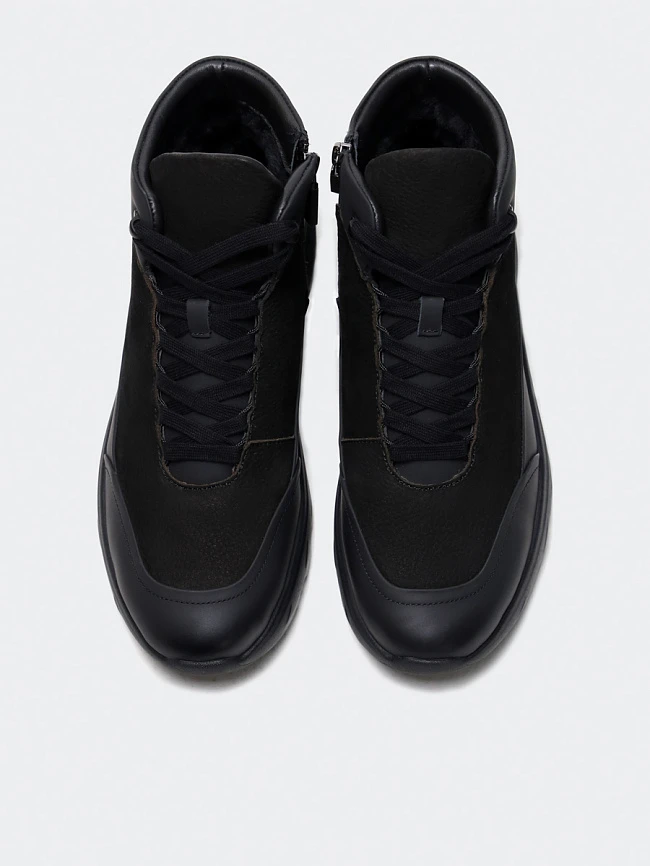 Ботинки мужские зимние, цвет черный, натуральная кожа/натуральный спилок M1782078M | 4