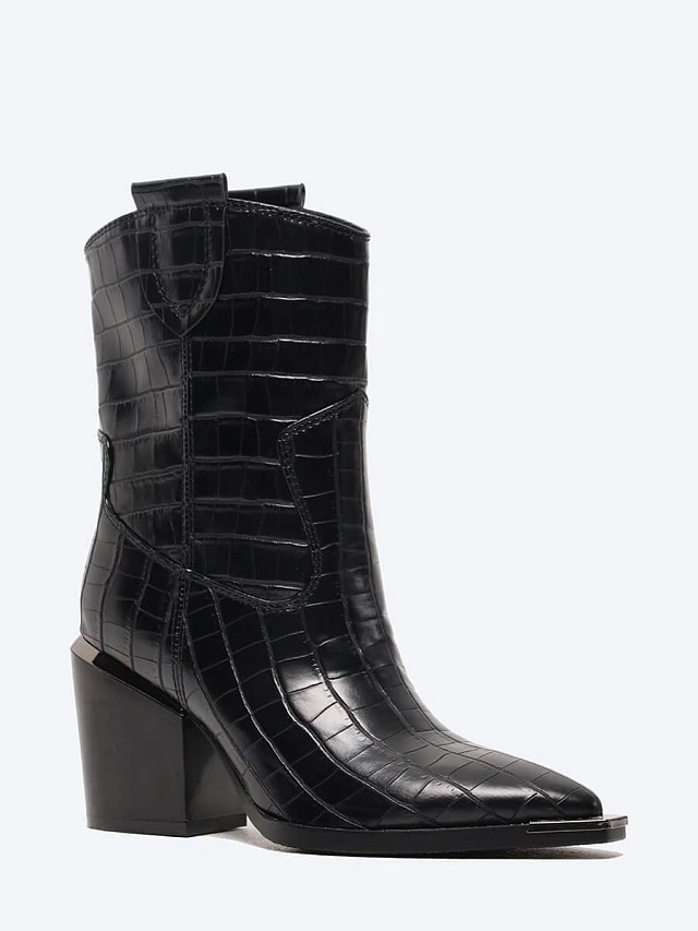 Полусапоги женские демисезонные, цвет черный, искусственная кожа 1848804 | 1