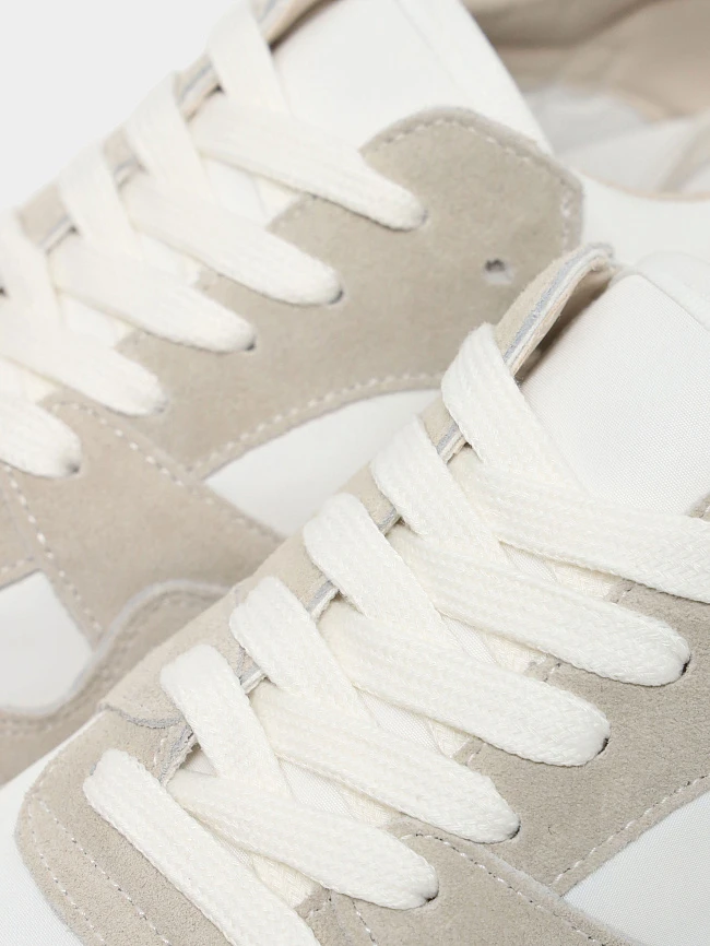 Кроссовки женские демисезонные, цвет молочный, натуральный спилок/текстиль 3630204 | 6