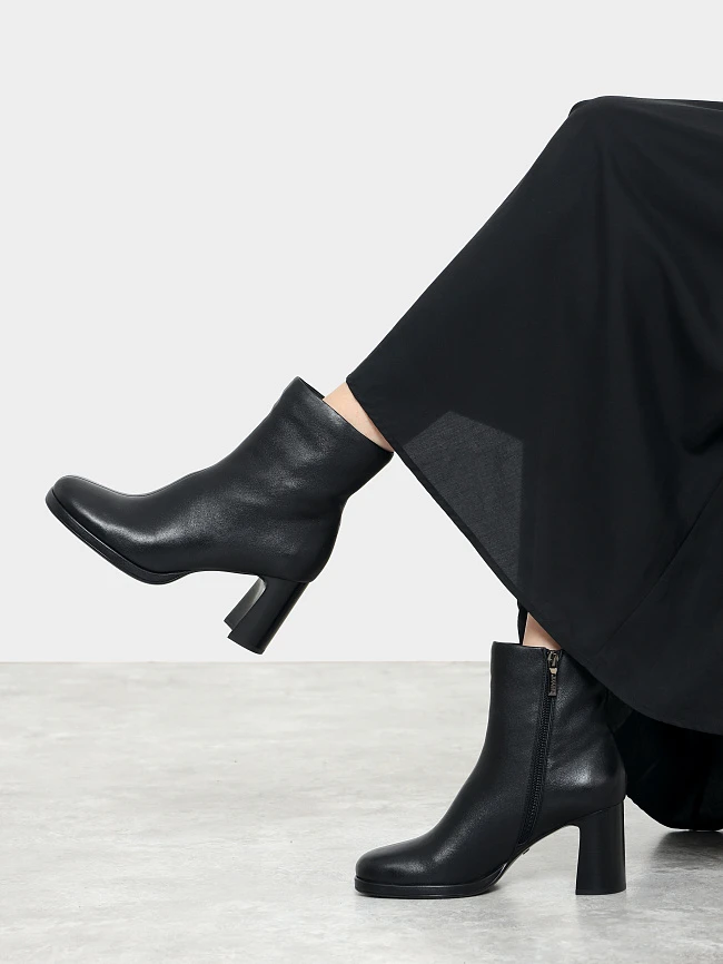 Полусапоги женские демисезонные, цвет черный, натуральная кожа 944272 | 12