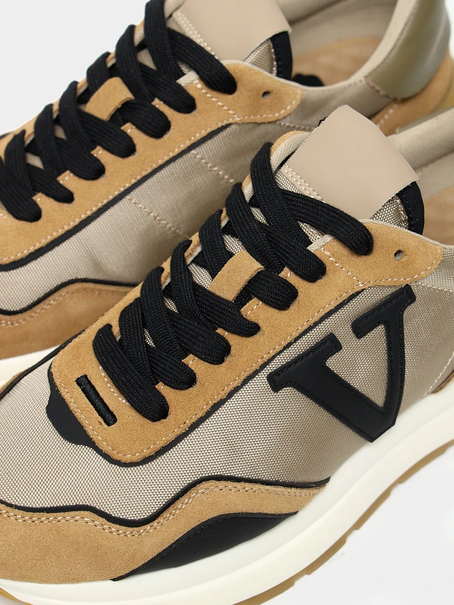 Кроссовки мужские демисезонные, цвет коричневый, натуральный спилок/текстиль/натуральная кожа M03028 | 6