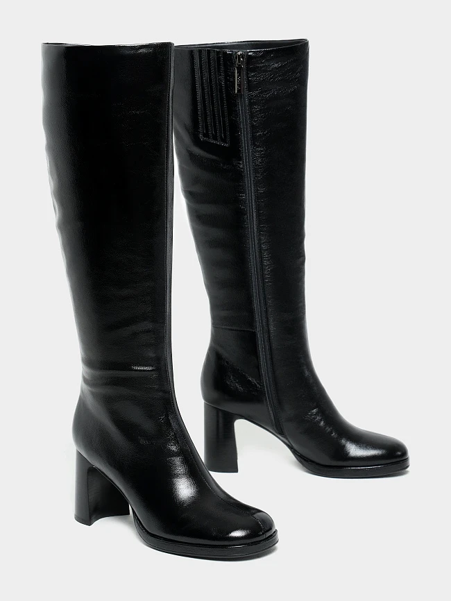 Сапоги женские демисезонные, цвет черный, натуральный наплак 944276 | 3