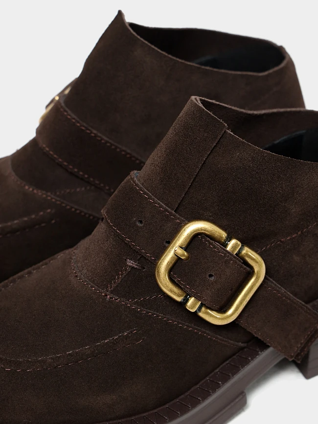 Полуботинки женские всесезонные, цвет коричневый, натуральный спилок 1731215 | 6