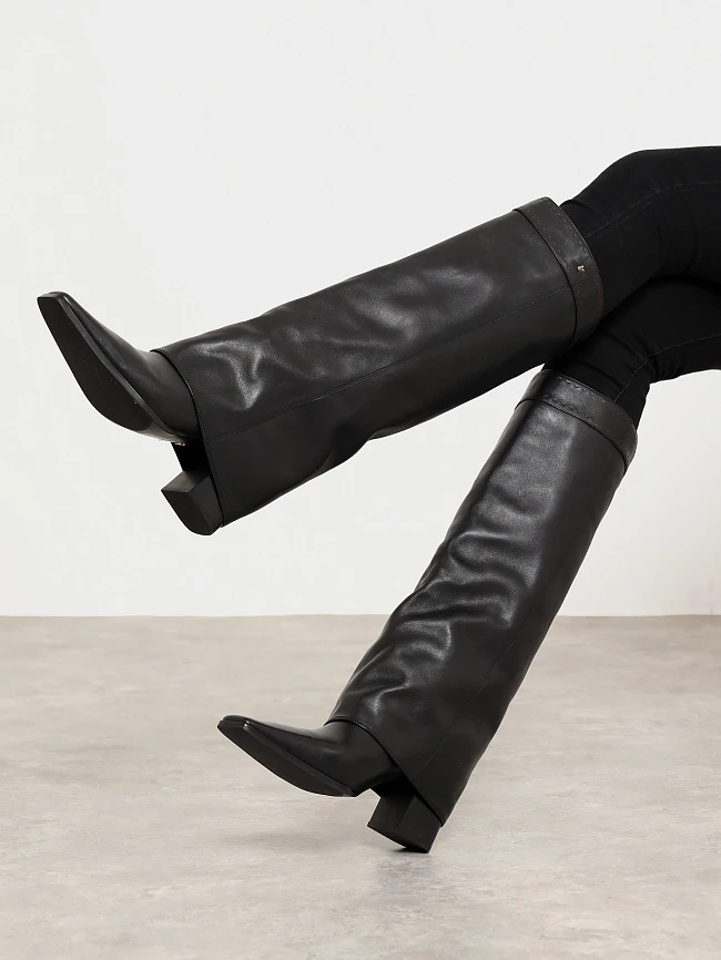 Сапоги женские демисезонные, цвет черный, натуральная кожа 1494748 | 7