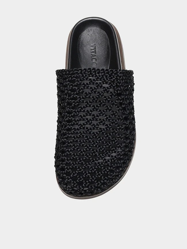 Сабо женские летние, цвет черный, текстиль 7210527 | 4