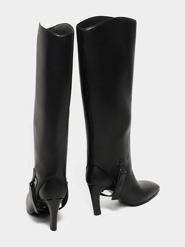 Сапоги женские демисезонные, цвет черный, натуральная кожа 1731100 | 4