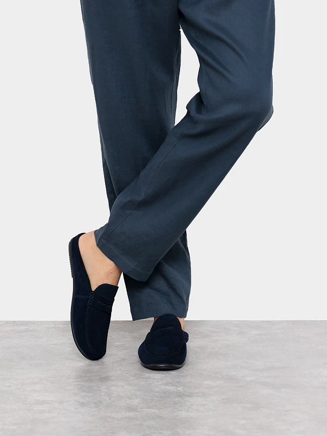 Сабо мужские летние, цвет синий, натуральный спилок M801337 | 7