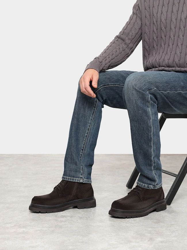 Ботинки мужские зимние, цвет коричневый, натуральный спилок M1022507M-1 | 12