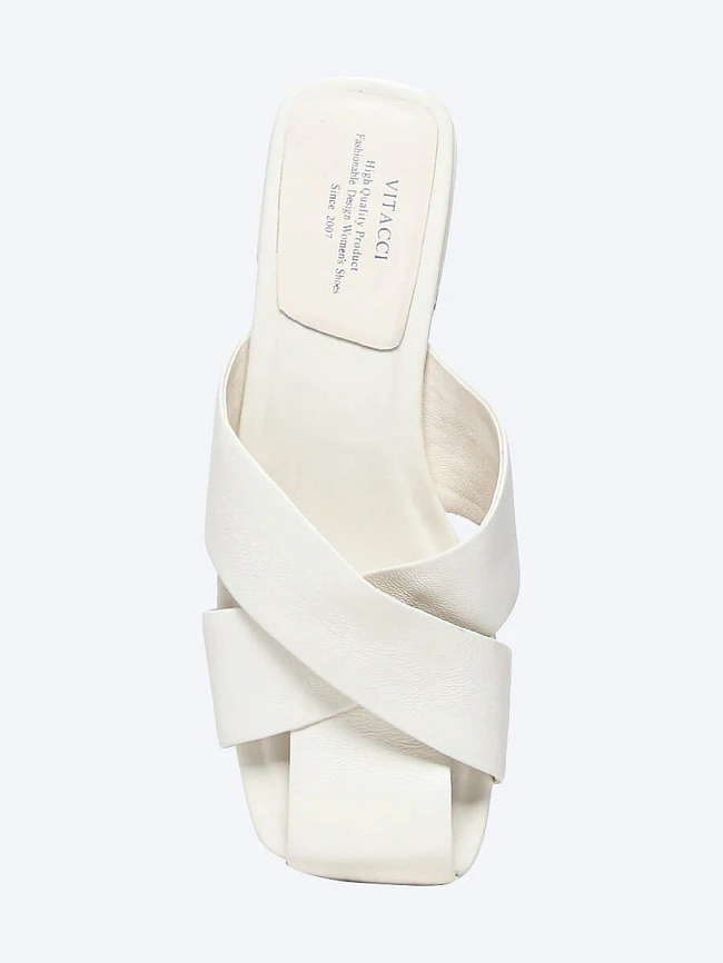 Сабо женские летние, цвет молочный, натуральная кожа и полимерные материалы 7210125 | 5