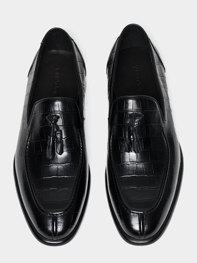 Лоферы мужские всесезонные, цвет черный, натуральная кожа M1022959 | 5